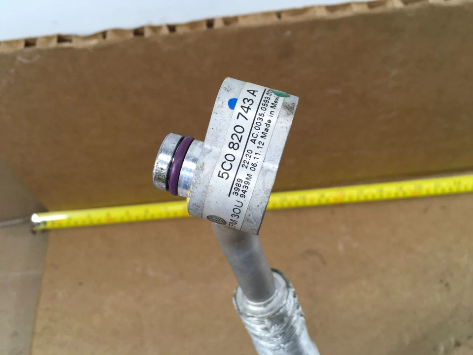 2013 Volkswagen Beetle 2.5L AC Refrigerant Line Hose 5C0820743A OEM . - Image 4 of 4