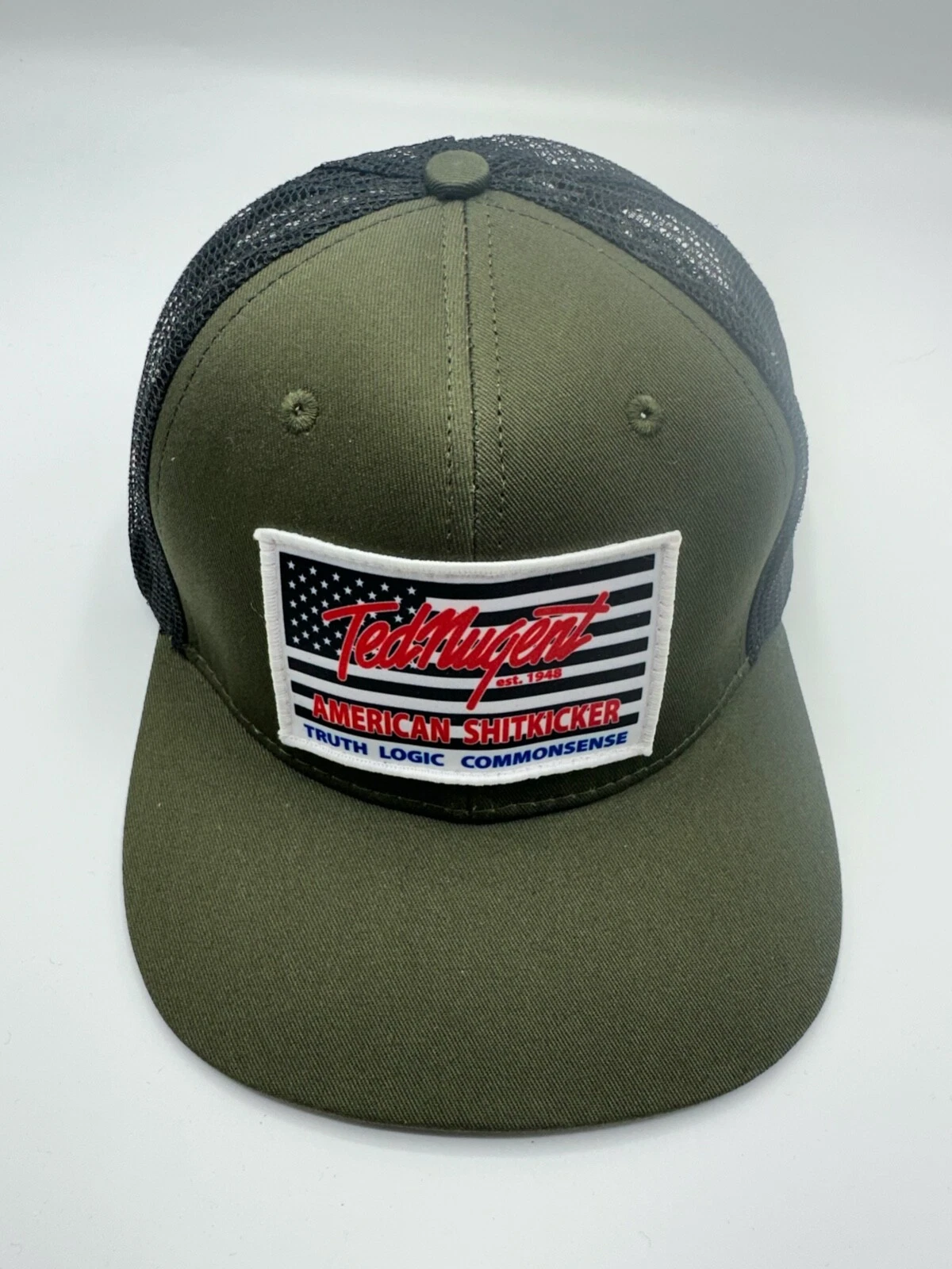 Ted Nugent American Shitkicker Logo Green Adjustable Snapback Hat Cap One Size