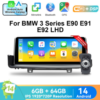 10.25'' Autoradio GPS Car Stereo 64GB DAB DSP For BMW 3 Series E90/E91/E92/E93 DE