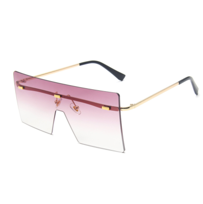 Fashion Oversized Square Sunglasses Retro Metal Frame Mens  display picture 2