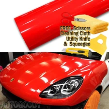 108" x 60" Super Gloss Red Vinyl Film Wrap Sticker Air Bubble Free 9ft x 5ft