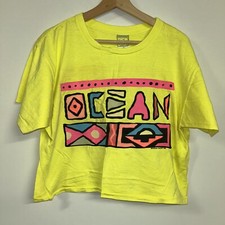 Vintage 1989 Ocean Pacific Cropped T-Shirt, Deadstock NWT, One Size Fits All