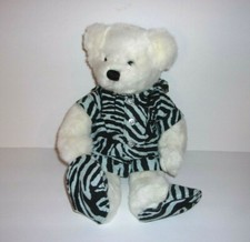 Dakin White Teddy Bear Nick  Nora Pajamas Slippers Outfit Plush 14"