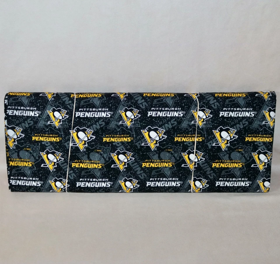 Pittsburgh Penguins ~ Logo On Logo Pattern NHL Cotton Fabric 1/4 Yard 9” X 44” - Image 2 of 4