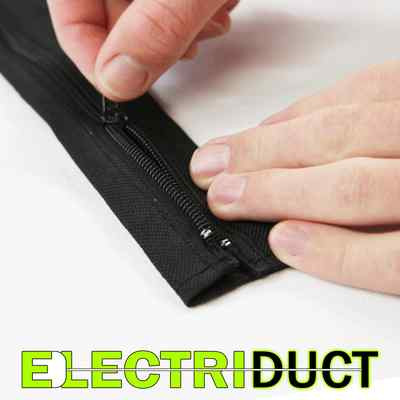 Electriduct Zipper Braided Wrap Sleeve - 1/2'' to 3'' Size Options - Black, White