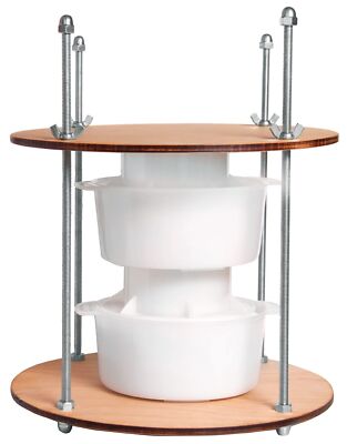 Wooden cheese press diameter 11.2 in and 2 cheese making forms 45 oz Pressure...