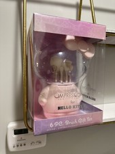 Hello Kitty Impressions 6 Pc Makeup Brush Gift Set W/Container Matte Pink NEW