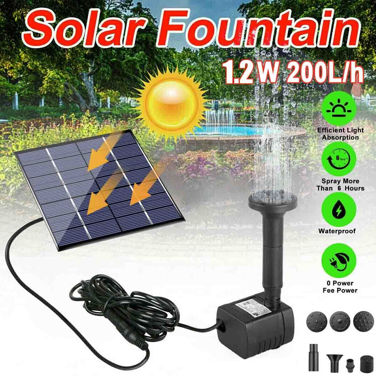 Fuente Solar para Baño de Pájaros Pequeño Estanque Piscina Jardín Patio y Césped