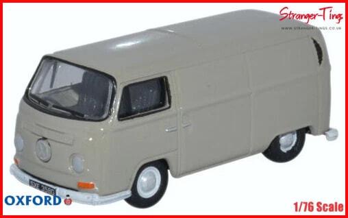 VANS Oxford Diecast VW T2 Bay Window Van Lt Grey OXF 76VW026