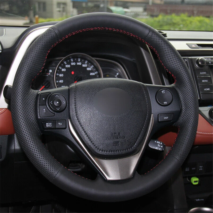 Car Steering Wheel Cover Hand Sewing For Corolla 2014-2018 Toyota RAV4 2013-2018 - image 2 of 4