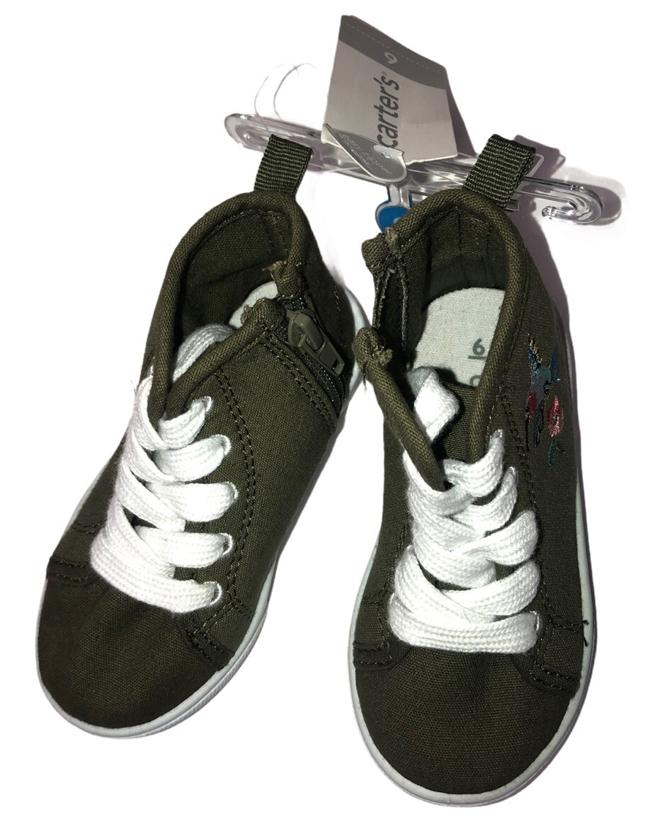 Toddler Girls Shoes: Carter's High Top Sneakers – Size Green NWT