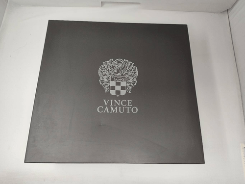VINCE CAMUTO WOMENS FAWDRY DOUBLE BUCKLE C BLACK GLAZED CROC MOTO BOOTS NIB 5M - Picture 13 of 13