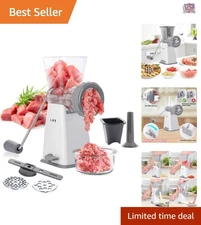 Manual Meat Grinder Stainless Steel Blades Heavy Duty Home Use Effortless