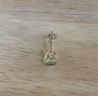 Alpha Phi Sorority Gold Tone Guitar Lavaliere Charm Pendant