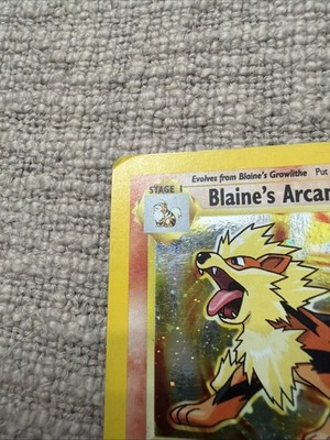 blaine's arcanine pokemon card value 2000 1st Edition Holo Gym Challenge PSA 10 Population: 199 Illustrator: Ken Sugimori . . . #arcanine #pokemoncards #pokemon #psa #pokemoncommunity Captured in a crystal Blaine's Arcanine 2000 Pokemon Gym