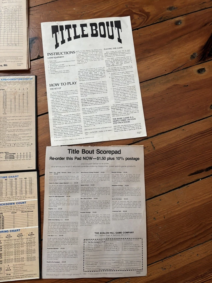 TITLE BOUT JUEGO DE BOXEO PROFESIONAL AVALON HILL LIBRERÍA JUEGO #9420  Foto 4 de 4