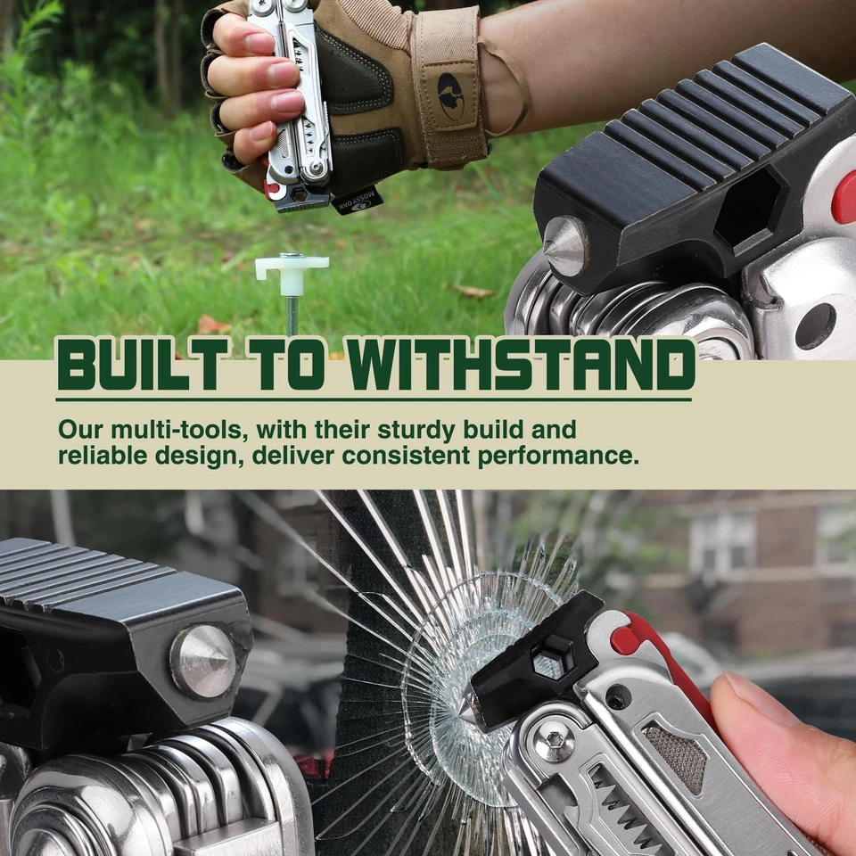 Multitool, 19-in-1 Stainless Steel Multi Tool Pliers, Self-locking EDC Gear w... - Image 3 of 4