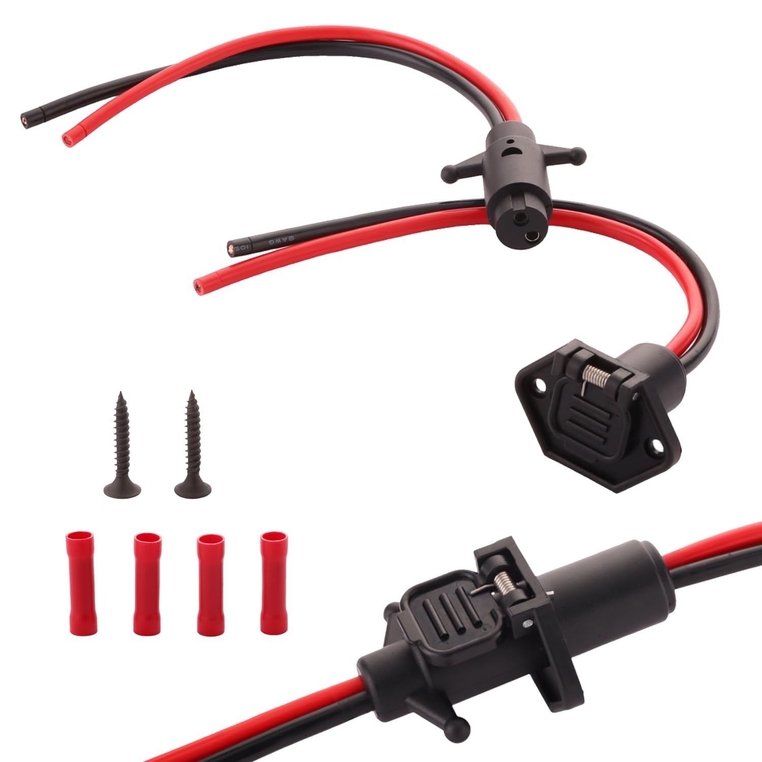 Plug And Receptacle 12v 8-gauge Waterproof Quick Connect Set