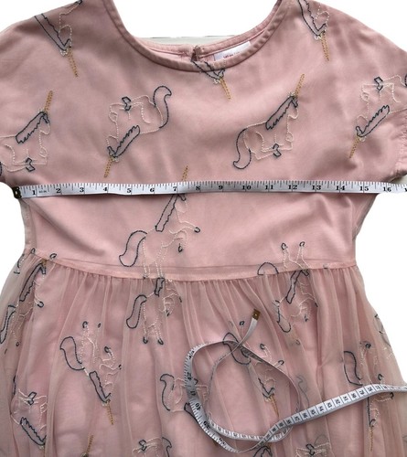 Hanna Andersson Pink Tulle Unicorn Stitch Girls Dress 140 cm US 10 Fairycore - Picture 4 of 7