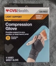 New! CVS Compression Glove Hand & Wrist Size S/M Light Support - Free Shipping