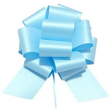 Large Pull Bows 6 PCS Sky Blue 6 Inch Glitter Ribbon Gift Wrapping Basket Decor