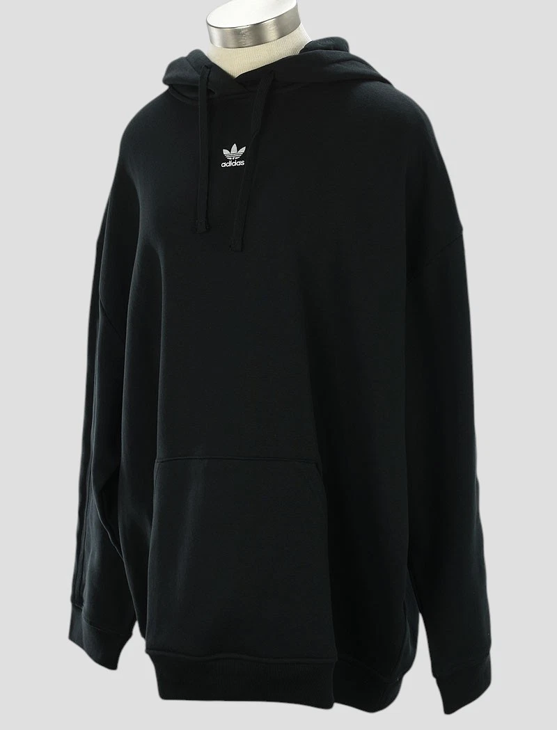 ADIDAS Womens Black Fleece Lined Oversized Hoodie Sweatshirt XL NWT