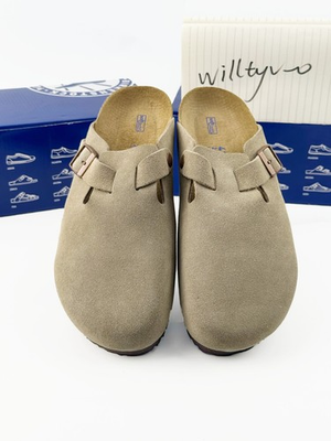 #ad Birkenstock Boston Taupe Soft Footbed Clogs Suede Leather Men and Women Shoes $72.60