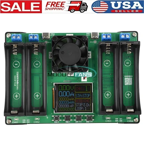 DC5V 4Channel 18650 Battery Capacity Resistance Tester Charging Discharge Module