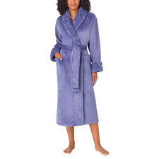Carole Hochman Women's Shawl Collar Plush Robe Blue XL - NEW