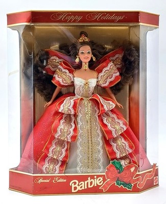 1997 Happy Holidays Barbie Puppe Brunette / Mattel 17832 / NrfB, Ovp beschädigt