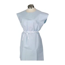 Tidi Blue Deluxe Exam Gowns 30" x 42" Tissue/Poly/Tissue 9810847, 50 count