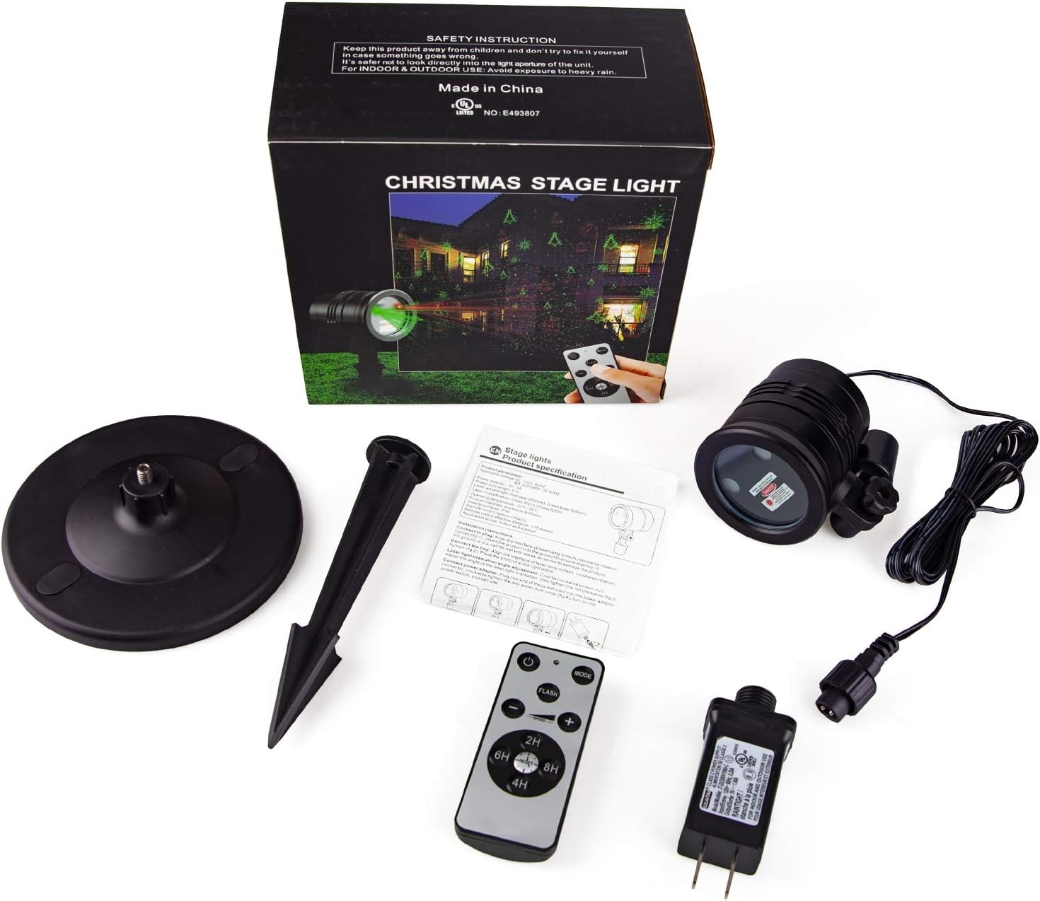 Christmas Laser Projector Lights Red Green Star Show Indoor Outdoor