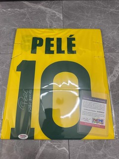 Pelé Hand Signed Jersey Brazil Classic No.10