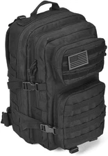 Large Army MOLLE Tactical Backpack Black – Military Rucksack Bug Out Bag Gear