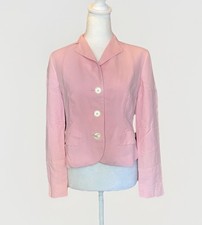 Lauren Ralph Lauren Silk Linen Blazer Pink Petite 6P Vtg Y2K Professional Chic