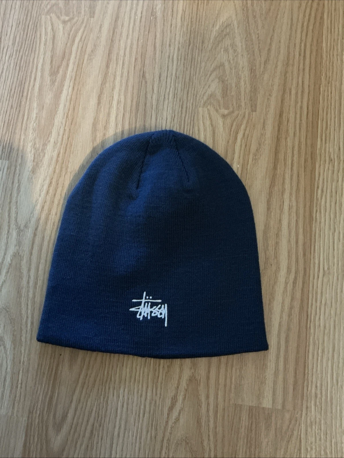 Stussy Basic Skullcap Beanie Blue Embroidered Stock Logo Streetwear NWT