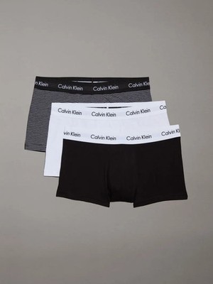 Calvin Klein 3er Pack Low Rise Trunks - White/Stripe/Black