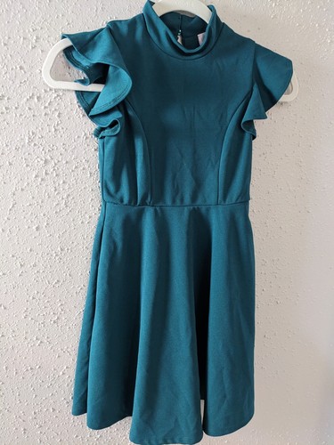 Franki By Francesca's Girls Size 8 Dark Green Dress - Picture 3 of 8