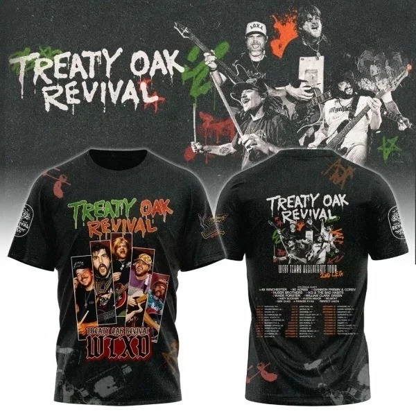 Treaty Oak Revival West Texas Degenerate Tour 2026 3D Polyester T-shirt