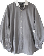 Polo Ralph Lauren Shirt Mens 18 34/35 Gray Philip Micro Pattern Dress Casual NWT