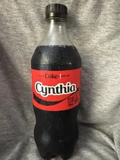 Share a Coke with  Cynthia  2025 Personalized Gift Coca~Cola Bottle 20oz Zero