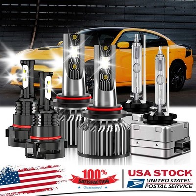 6Pcs LED HID Headlight High Low+Fog Light Bulbs Kit 6500K For Dodge Charger 2010