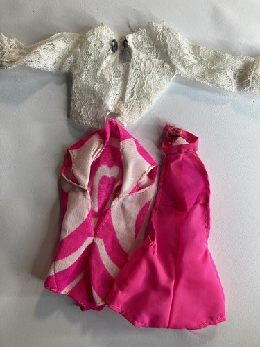 Barbie Vintage Fashion doll pink rompers lot snap