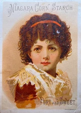 Antique Victorian Trade Card Advertising "Pure and Sweet" Niagara Corn Starch 