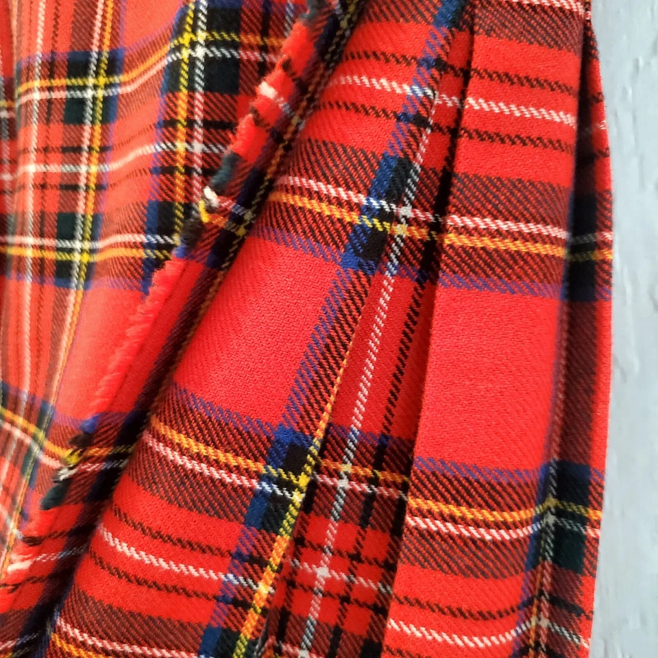 Falda escocesa roja de lana vintage The British Traders Ltd para mujer Reino Unido Foto 4 de 4