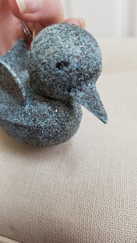 Vintage Papier-mâché Cardboard Blue Bird Candy Holder Christmas/Easter Ornament. - Picture 4 of 22