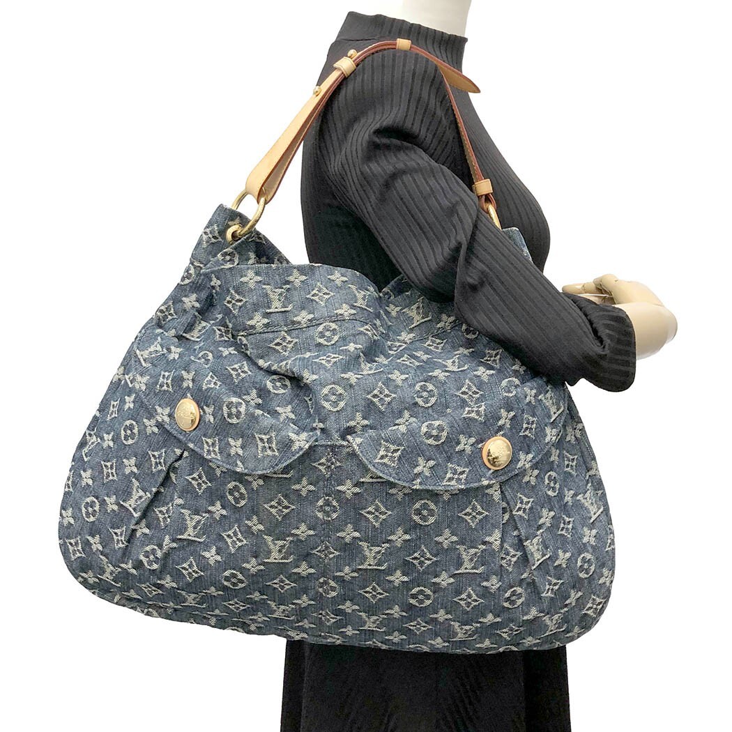 LOUIS VUITTON Monogram denim Daily GM blue M40493 shoulder bag