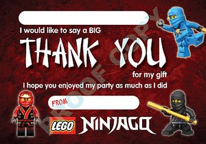 LEGO NINJAGO Pack of 10 THANK YOU CARDS Kids Children birthday | eBay