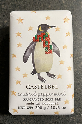 Castelbel CRUSHED PEPPERMINT Fragranced Bar Soap 10.5oz PEGUIN real sewn scarf