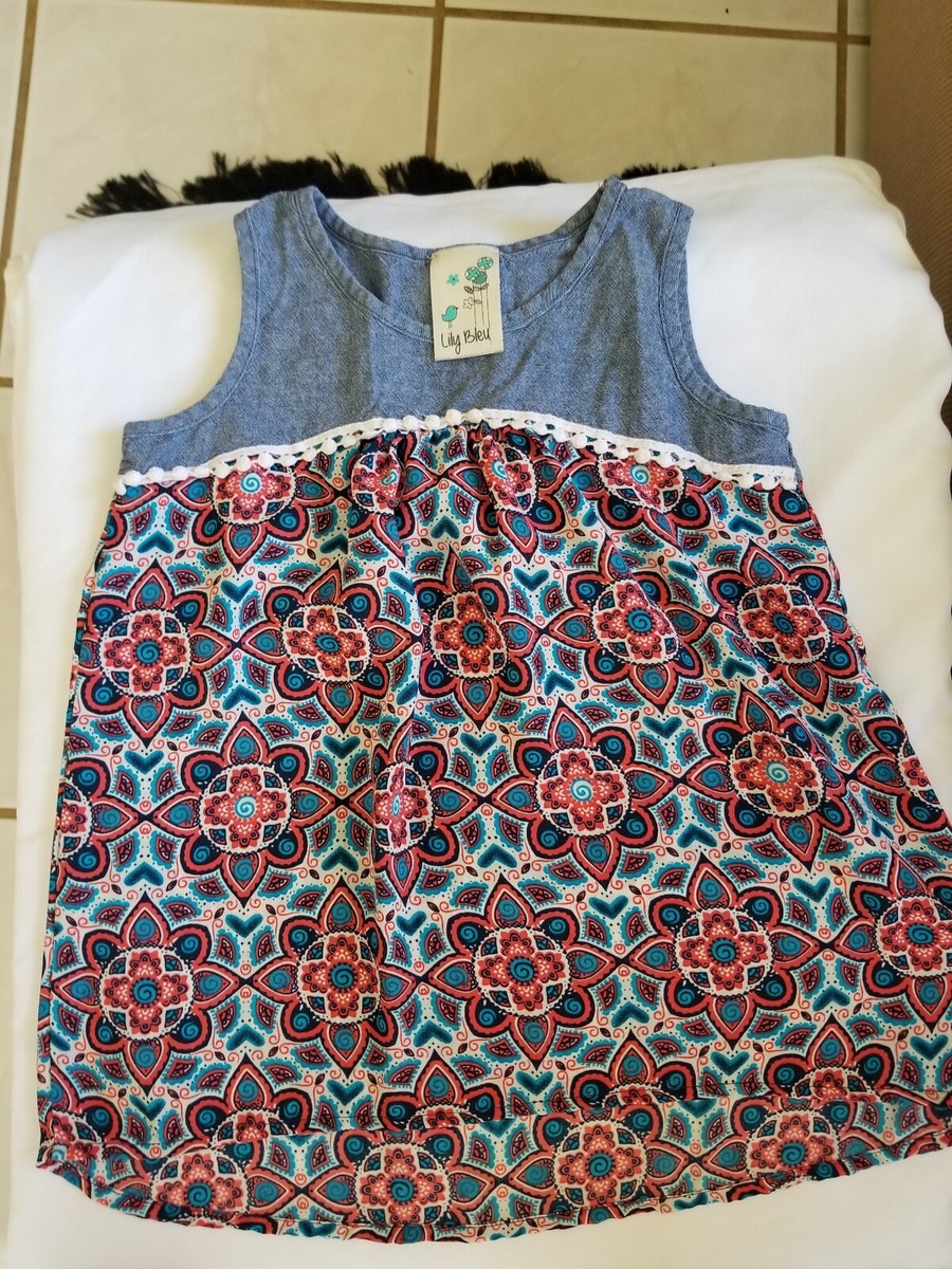 Lily Bleu Designer Dress Girls Size Floral Sleeveless Dress